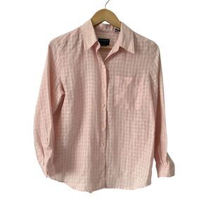 Liz Claiborne Liz Sport‎ Petite Pastel Pale Pink Irish Linen Button Up Shirt P